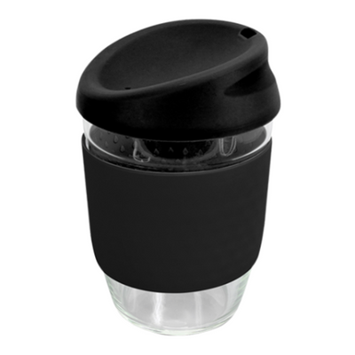 Branded Glass Coffee Cup with Silicone Band - Kiato Cup