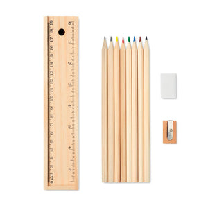 Stationery set in wooden box