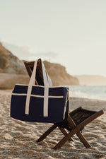 Branded VINGA Volonne AWARE™ recycled canvas beach bag