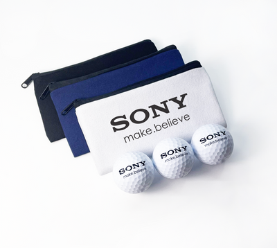 Cotton Zipped Golf Bag With 3 Wilson Printed Golf Balls