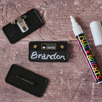 Always Recycled Chalkboard Name Badge – Low Window