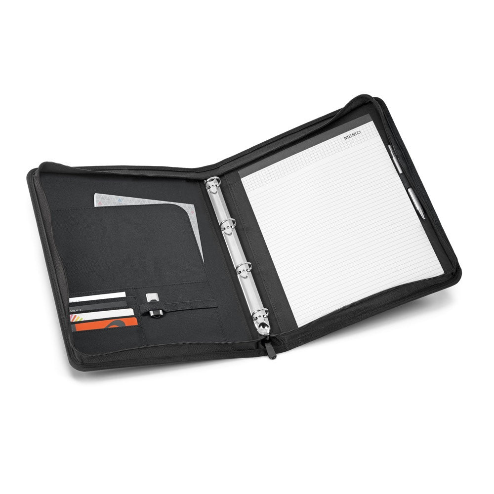 AUSTER. A4 folder in 600D with lined sheet pad – Totally Branded