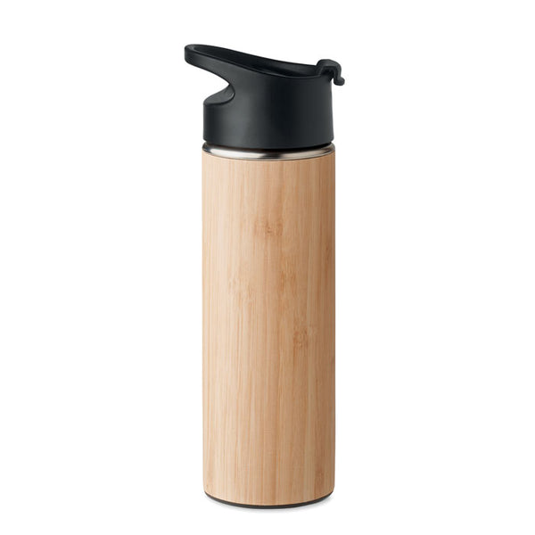 Branded Double wall bamboo flask 450ml