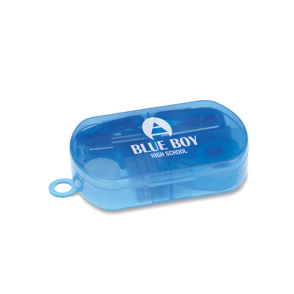 Stationery set in plastic box