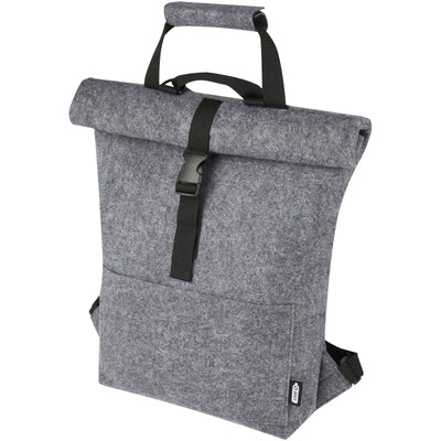 Branded Felta GRS recycled felt roll-top bike bag 13L
