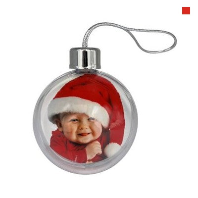 Branded Clear Christmas Bauble - 80mm x 80mm