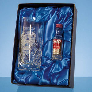 High Ball Gift Set with a 5cl Miniature Bottle of Vodka