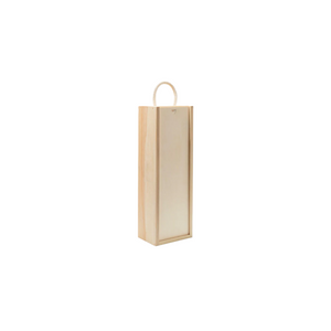 1 Bottle Wooden Box with Sliding Lid Natural
