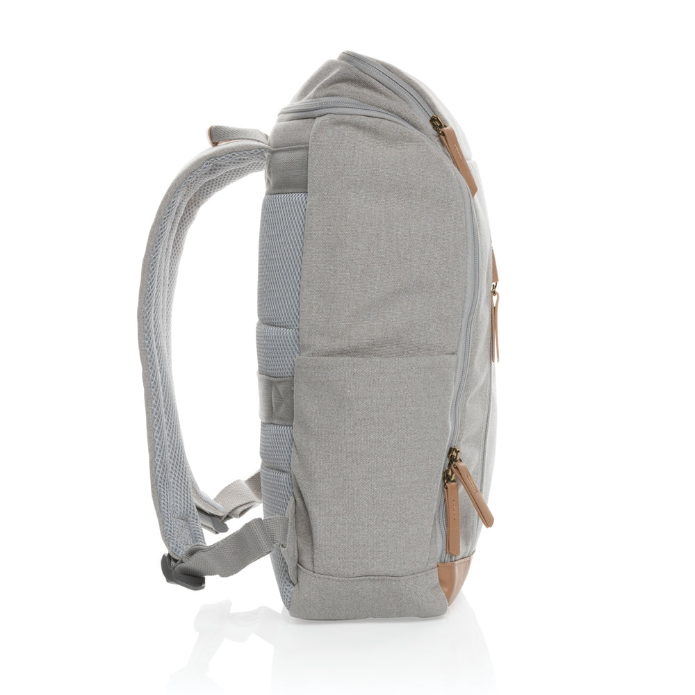 Branded Impact AWARE™ 16 oz. recycled canvas 15" laptop backpack