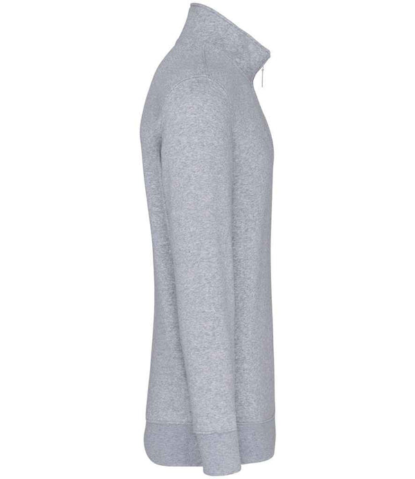Kariban Zip Neck Sweatshirt Oxford Grey