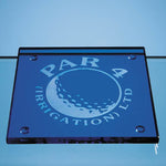 Branded 10cm Sapphire Blue Square Coaster