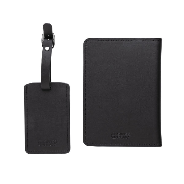 Branded Swiss Peak GRS recycled PU travel gift set
