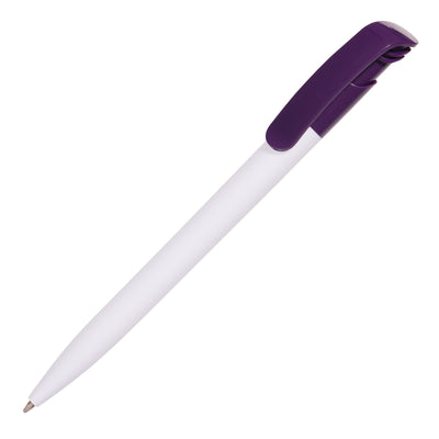 KODA CLIP ball pen WHITE barrel with purple clip