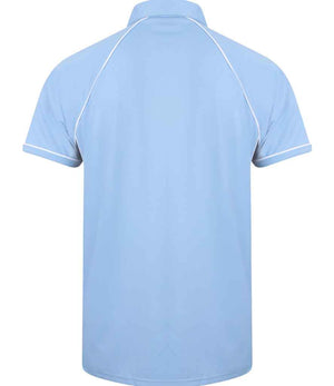 Finden + Hales Performance Piped Polo Shirt Sky Blue/Navy/White