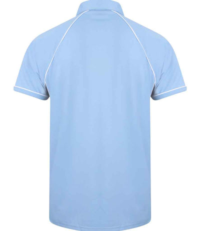 Finden + Hales Performance Piped Polo Shirt Sky Blue/Navy/White