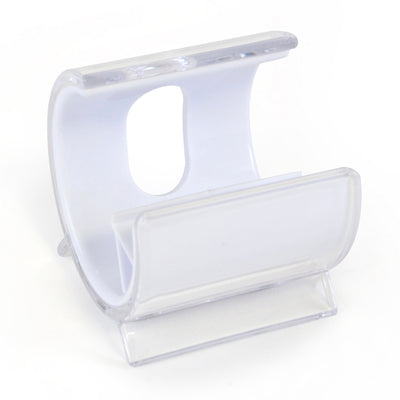 Branded Turbo Desk Phone Holder. Solid Colour Inner Plastic + Clear Cover