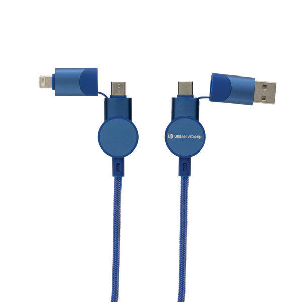 Branded Oakland RCS recycled plastic 6-in-1 fast charging 45W cable
