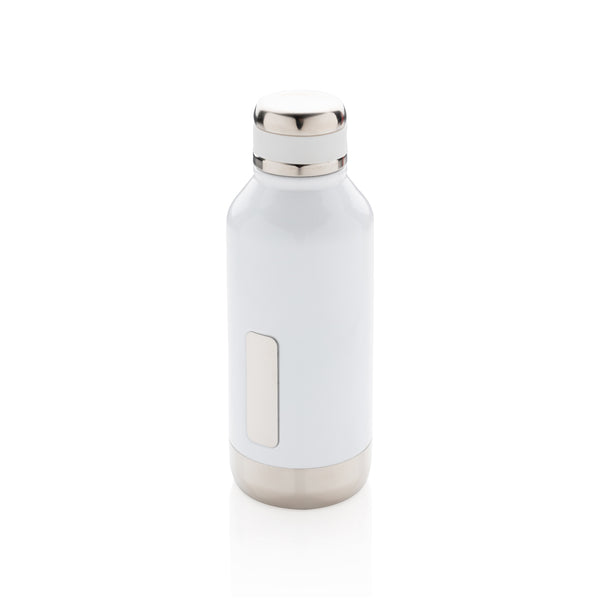 Leak proof vacuum bottle with logo plate