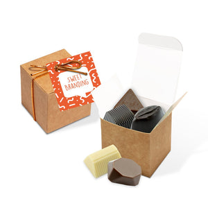 Eco Range, Eco Kraft Cube, 5x Chocolate Truffles, Bespoke