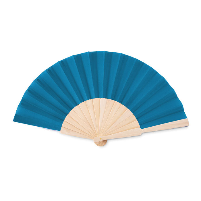 Branded Manual hand fan with wood handle