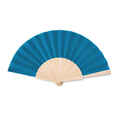 Branded Manual hand fan with wood handle