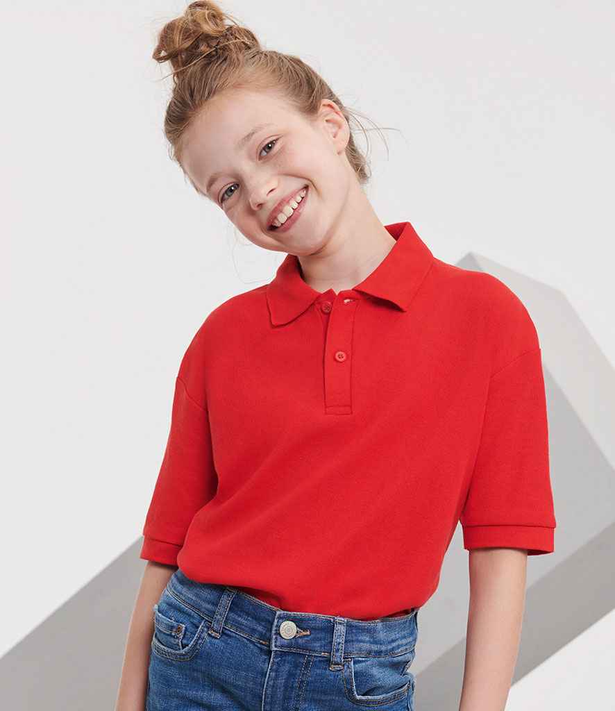 Russell Schoolgear Kids Poly/Cotton Piqué Polo Shirt Bright Red