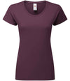 Fruit of the Loom Ladies Iconic 195 T-Shirt Dark Plum