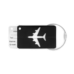 Aluminium luggage tag with Plane cut-out