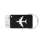 Branded Aluminium luggage tag with Plane cut-out