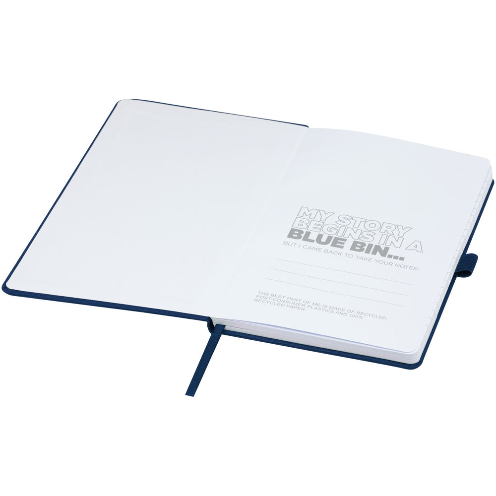 Branded Honua A5 recycled paper notebook with recycled PET cover