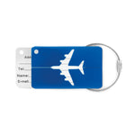Branded Aluminium luggage tag with Plane cut-out