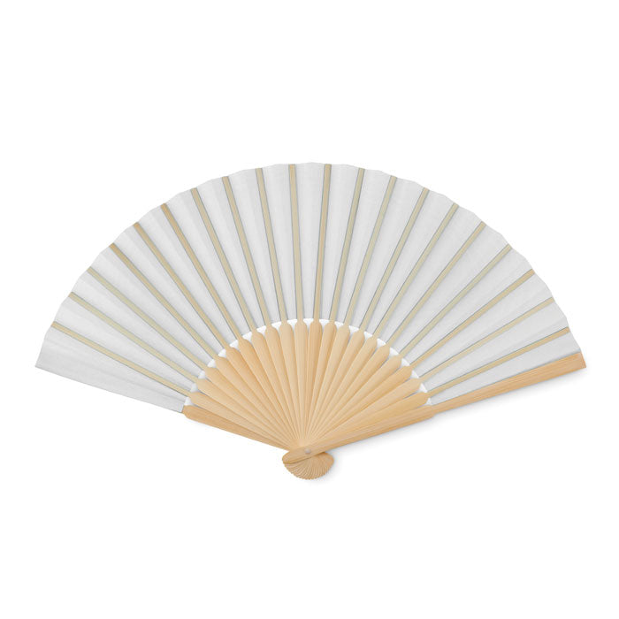 Branded Manual hand fan with bamboo handle