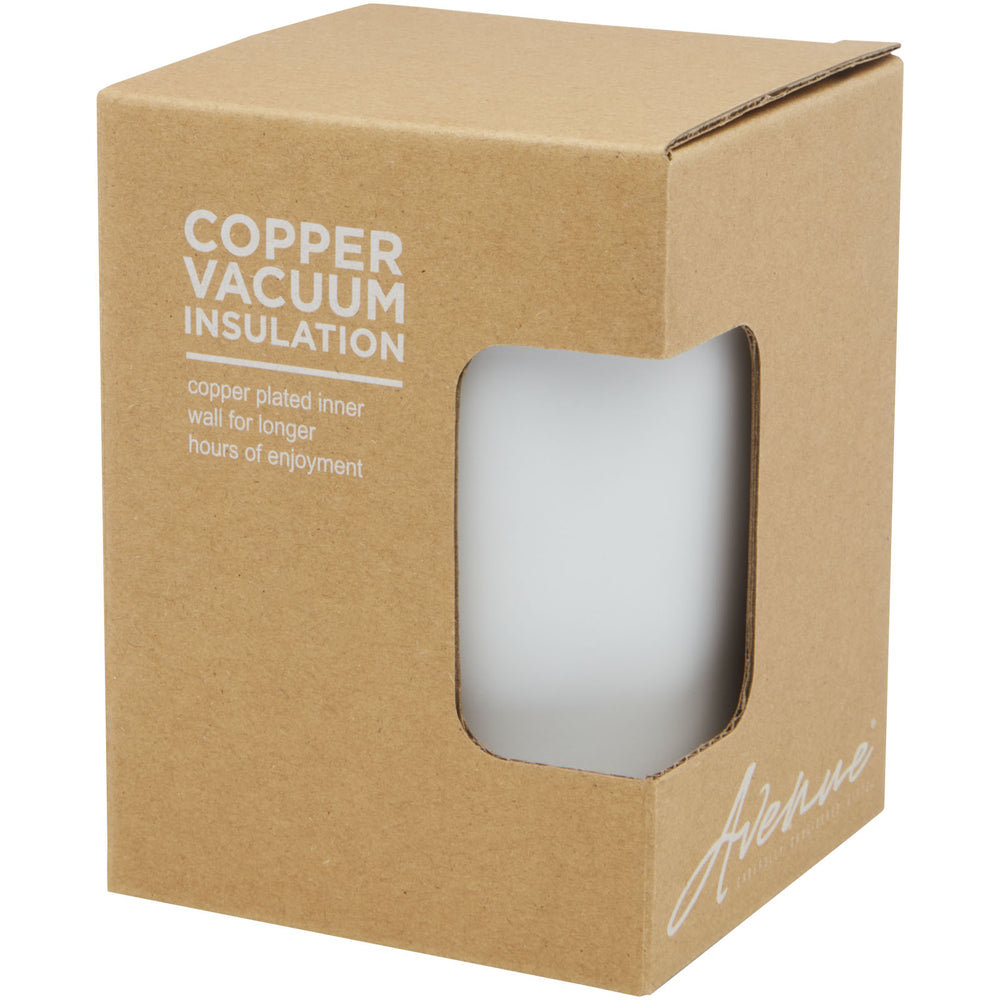 Branded Lagan 300 ml copper vacuum insulated stainless steel tumbler with bamboo lid