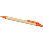 Berk recycled carton and corn plastic ballpoint pen in orange
