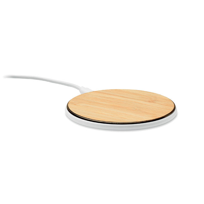 Branded Bamboo and Plastic wireless charger 10W