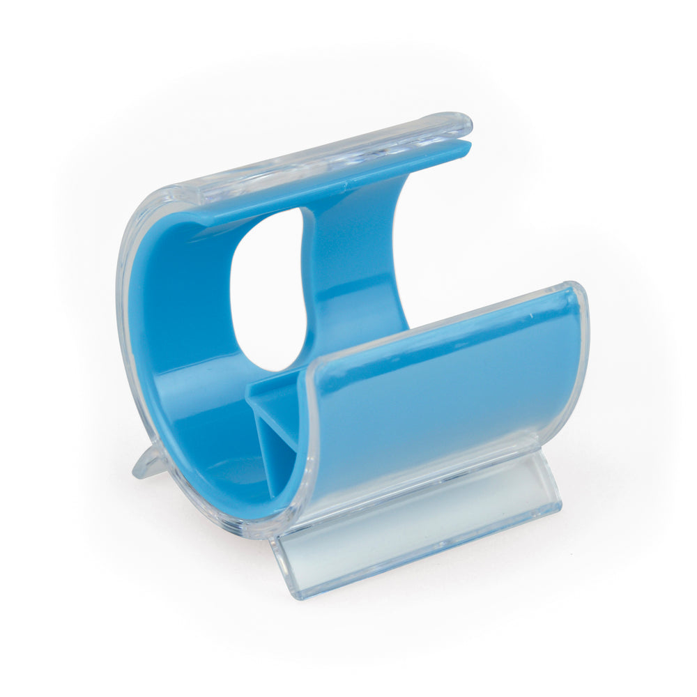 Branded Turbo Desk Phone Holder. Solid Colour Inner Plastic + Clear Cover