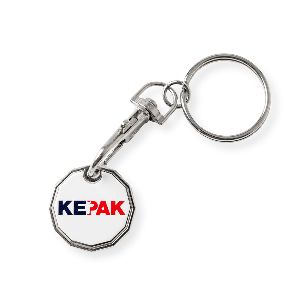 Enamelled Trolley Coin Keyring - GBP Pound
