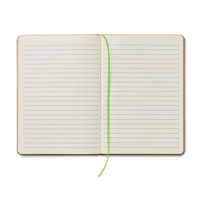 Branded A5 recycled notebook 80 lined with elastic strap