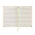 Branded A5 recycled notebook 80 lined with elastic strap