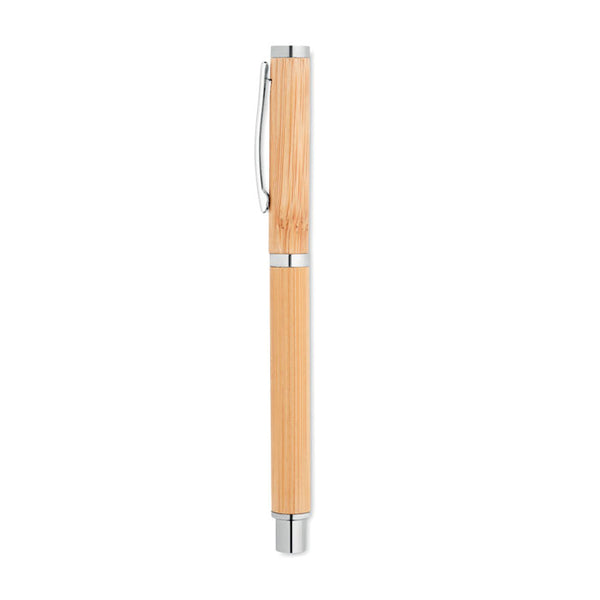 Bamboo Gel Pen with lid on