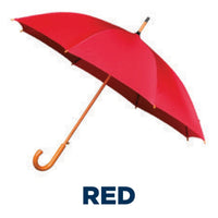 Classic Automatic Walking Umbrella with Wooden Crook Handle - 1050mm