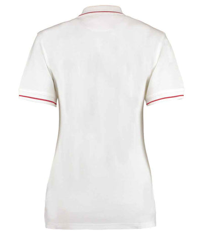 Kustom Kit Ladies St Mellion Tipped Cotton Piqué Polo Shirt White/Red