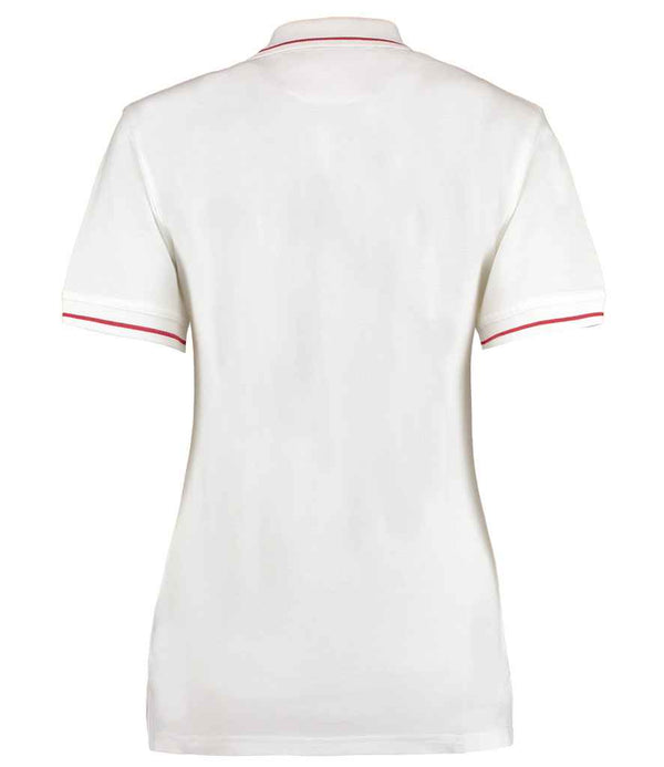 Kustom Kit Ladies St Mellion Tipped Cotton Piqué Polo Shirt White/Red