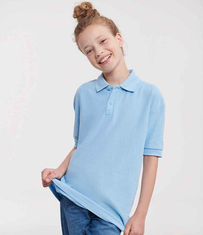 Russell Schoolgear Kids Poly/Cotton Piqué Polo Shirt Sky Blue