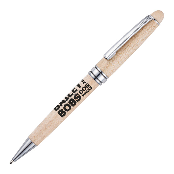 Branded WOOD SPRITE ball pen with Chrome trim