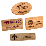 Real Wood Name Badges