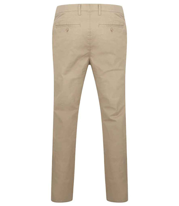 Henbury Stretch Flex Waistband Chino Trousers Stone