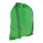 Branded 300D polyester drawstring bag with Thick cord and Side zip pocket