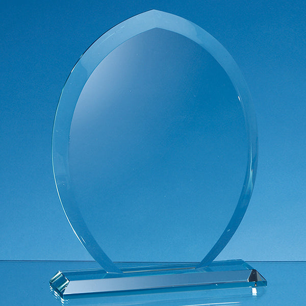 Branded 23cm x 18.5cm x 15mm Jade Glass Tear Drop Award
