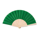 Branded Manual hand fan with wood handle